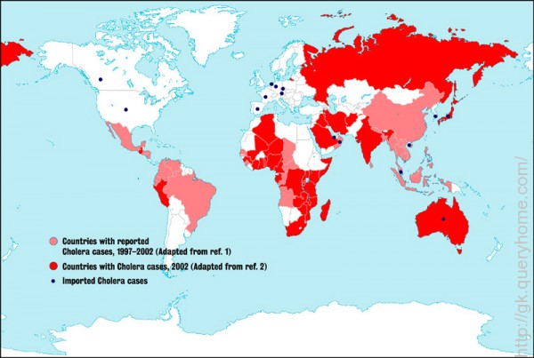 cholera outbreak world map