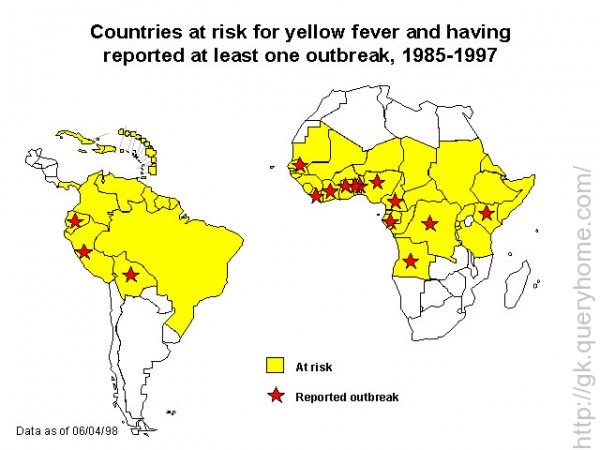Yellow Fever  breakout world map